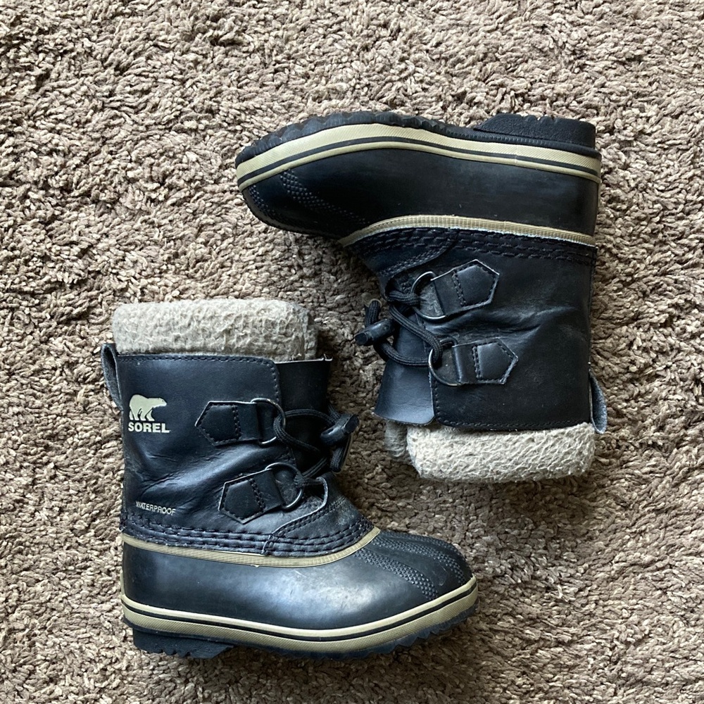 Sorel Kids Black and Cream Snow Boots